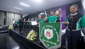 O evento contou com a participação da banda marcial da Escola Estadual Profª Dora Peretti de Oliveira, no Jardim Cintia, que faz parte do projeto Pra Ver a Banda Passar. (Warley Kenji/PMMC)