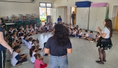Em março, a programação incluiu um calendário de palestras nas escolas, que sensibilizaram as crianças sobre a importância da reciclagem (Divulgação/PMMC)