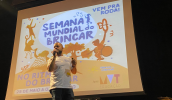A palestra ministrada pelo professor especialista no brincar, Cristiano dos Santos, membro da Aliança pela Infância, abriu o evento. (Divulgação/PMMC)