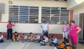 A secretária de Educação, Marilu Beranger, acompanhou as atividades na EM Profª Emilie Nehme Affonso, Vila Suissa, dirigida pela diretora Aliane Pontes Rodrigues. (Divulgação/PMMC)