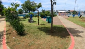 O distrito de Jundiapeba já teve diversos serviços executados, como limpeza da Praça da Liberdade e agora seguirá sendo atendido por mais uma semana (Divulgação/ PMMC)