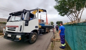 Equipes do Semae e da Secretaria Municipal de Serviços Urbanos trabalham de forma integrada em Cezar de Souza (Divulgação/PMMC)