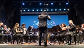 O concerto apresentou trilhas sonoras de cartoons, desenhos e animações diversas que marcaram gerações, com a Banda Sinfônica Jovem de Mogi das Cruzes (Divulgação/PMMC)