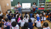 Ações de conscientização sobre o 18 de maio e a campanha Maio Laranja foram feitas nesta sexta-feira em parceria com a EM Coronel Almeida (Divulgação/ PMMC)
