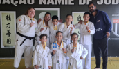A equipe da EM Desembargador Armindo Freire Mármora (Vila Nova Aparecida) conquistou o título do judô masculino. (Divulgação/PMMC)