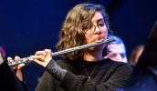 Abertura do Festival de Inverno teve a apresentação da Banda Sinfônica Infanto-Juvenil de Mogi das Cruzes, que encantou o público presente no Theatro Vasques (Divulgação/PMMC)