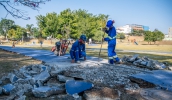 Mutirão de zeladoria e revitalização do Parque da Cidade contempla serviços de pintura geral, manutenção, recomposição e troca de estruturas, limpeza e roçada (Divulgação/ PMMC)