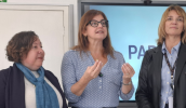 A prefeita Mara Bertaiolli esteve acompanhada pela secretária de Educação, Darly Carvalho e a dirigente regional de ensino, Roselaine Batalha Silva. (Divulgação/PMMC)