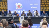 Um dos representantes da All Sports, Vitor Sarro destacou o apoio institucional da Prefeitura e o novo momento de gestão do Mogi Basquete para a temporada (Divulgação/PMMC)