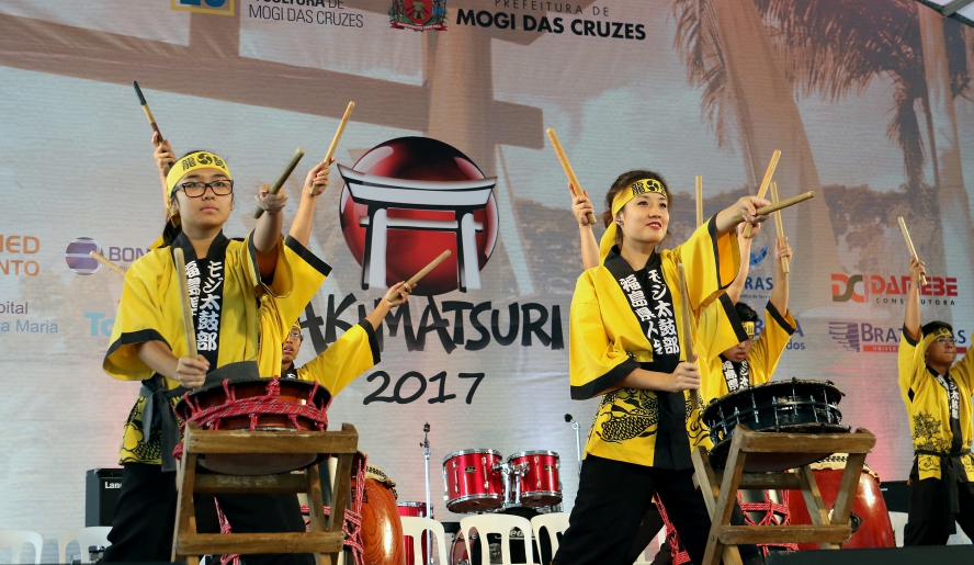 O tradicional taiko foi uma das atrações do evento, que segue neste domingo (02/04) e no próximo final de semana (08 e 09 de abril). (Foto: Ney Sarmento/PMMC)