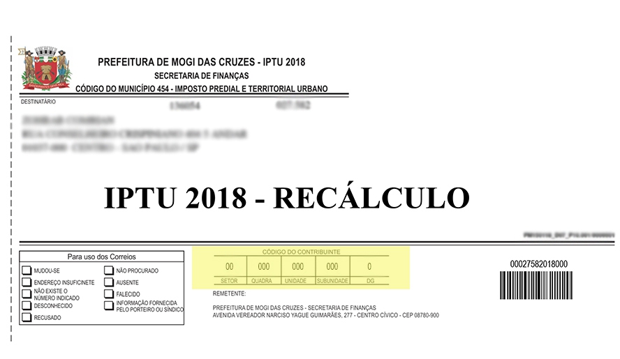 Código do Contribuinte deve ser informado à Receita Federal no campo "Inscrição Municipal", da Declaração do Imposto de Renda 2018 (Reprodução/PMMC)