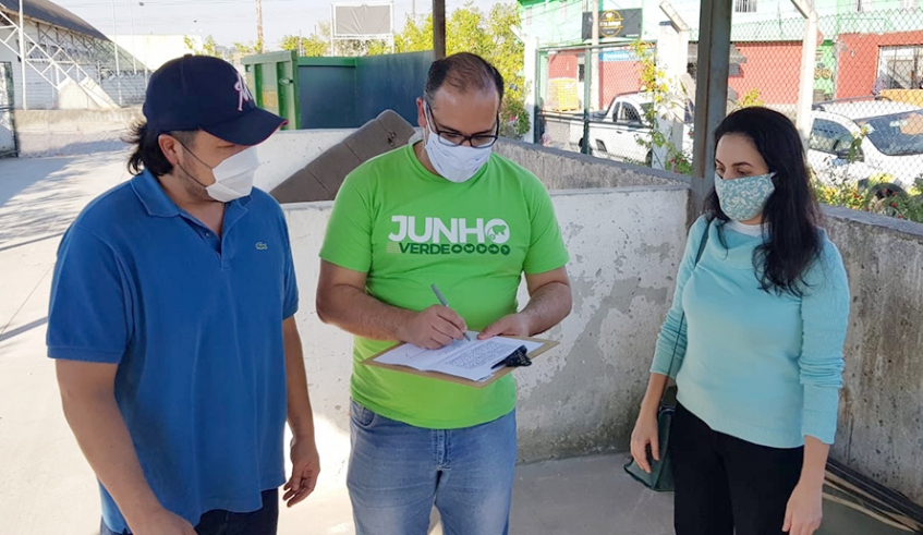 Atividade teve participação do vice-prefeito Juliano Abe; do secretário Daniel Teixeira de Lima, e da gerente executiva da ABREE, Mara Ballam (Foto: Divulgação)