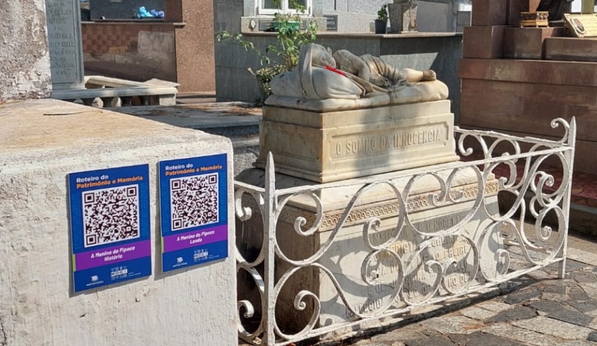 Locais como o Cemitério São Salvador já receberam a sinalização com QR Codes, que faz parte do programa Roteiro do Patrimônio e que terá a primeira etapa entregue amanhã