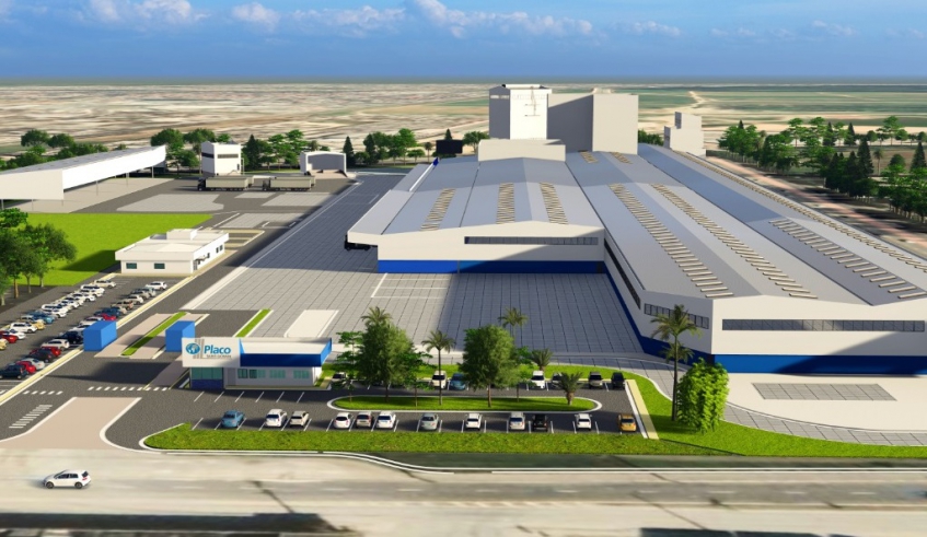 Unidade da Placo de Mogi das Cruzes será ampliada para a produção de uma nova linha de placas de gesso e a previsão é que a nova linha entre em operação em 2023 (Reprodução)