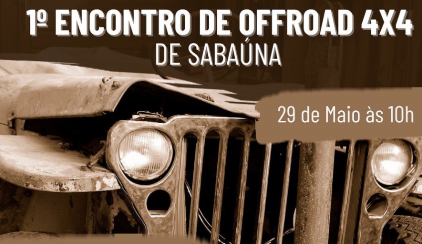 O 1º Encontro Off-Road 4x4 de Sabaúna será neste domingo, 29/05. (Divulgação)