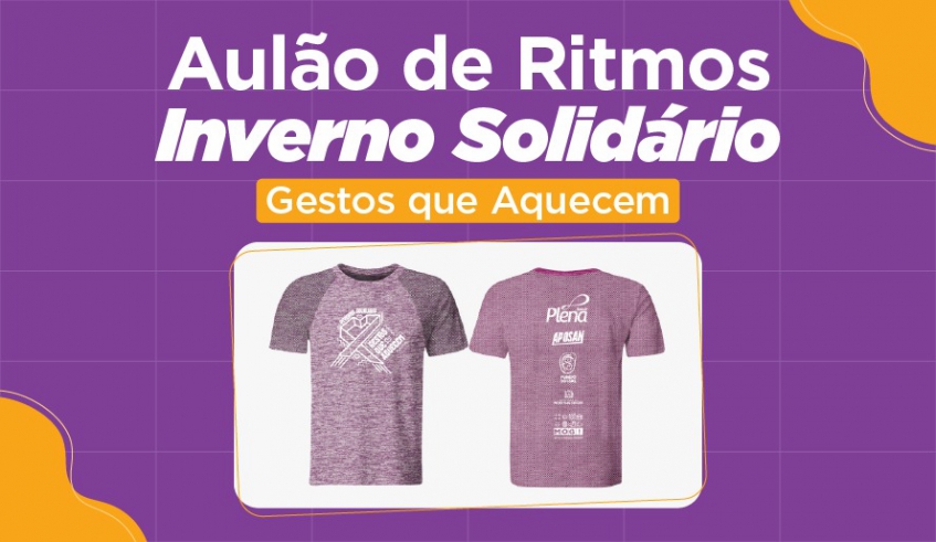 O Aulão de Dança será realizado nesta sexta-feira (03/06). Inscrições para troca por camiseta já se encerraram, mas as pessoas podem participar e fazer doações