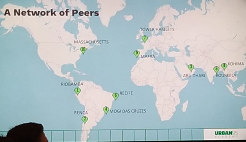 Mapa mostra as cidades do mundo que tiveram ações estratégicas voltadas à primeira infância selecionadas (Claudio Rodrigues/Divulgação PMMC)