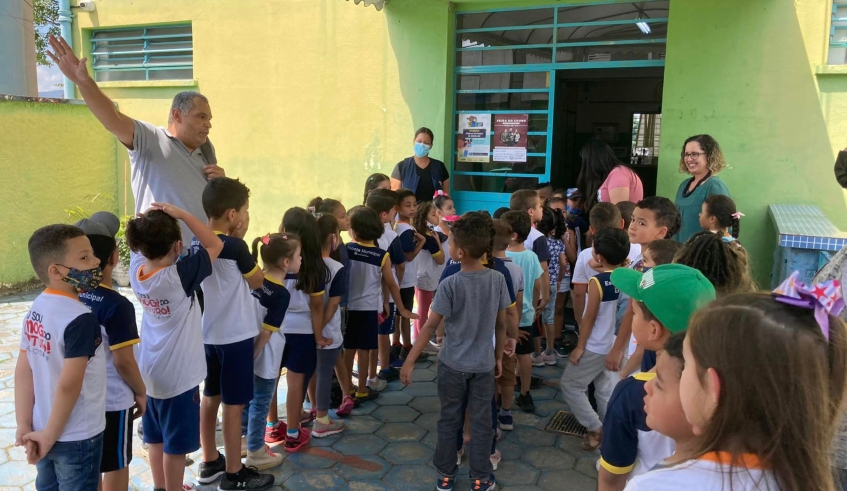 Em outubro, a EM. Prof Teresa Martins Pinhal, na Vila Jundiaí, promoveu a atividade "Transição para o Ensino Fundamental - Conhecendo a nova escola''. (Divulgação/PMMC)