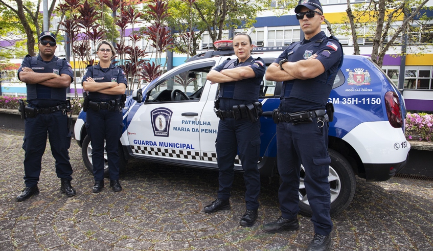 A Patrulha Maria da Penha, da Guarda Municipal, faz parte das ações da Prefeitura para a proteção e o atendimento às mulheres vítimas de violência doméstica (Divulgação/PMMC)