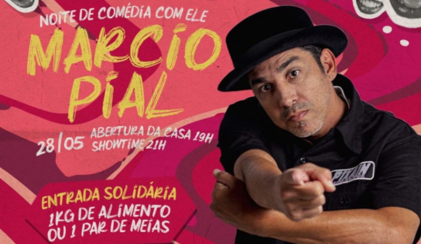 Show solidário com o comediante mogiano Márcio Pial será realizado neste domingo na casa HaHa House, que acaba de fechar parceria com o Fundo Social de Mogi