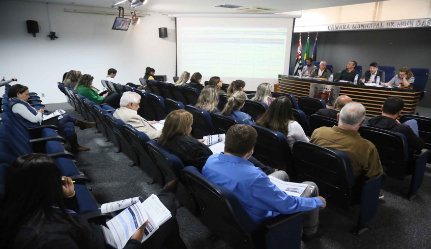 Saúde esteve na Câmara Municipal para apresentação da audiência pública de prestação de contas (foto: Divulgação/CMMC)