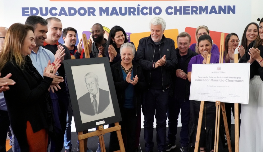 A nova creche recebeu o nome do educador Maurício Chermann, que completaria 96 anos nesta quinta-feira (01/06). Reconhecido com um dos maiores expoentes da Educação brasileira. (Divulgação/PMMC)