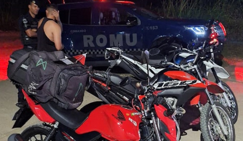 Três motocicletas foram localizadas pela Romu da Guarda Municipal, na noite desta quinta-feira (13/07), em um terreno no distrito de Jundiapeba (Divulgação)