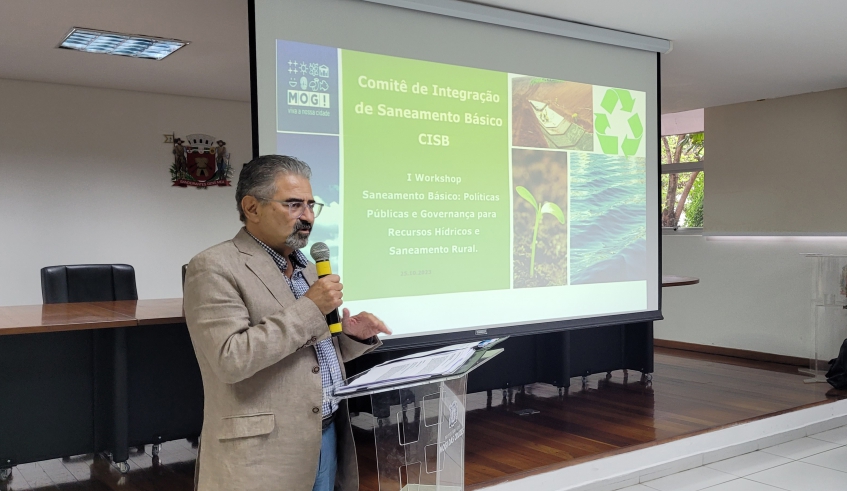 Diretor-geral do Semae, Francisco Cochi falou sobre projetos e obras de esgotamento sanitário com recursos do Fehidro (Foto: Julio Nogueira/Semae)