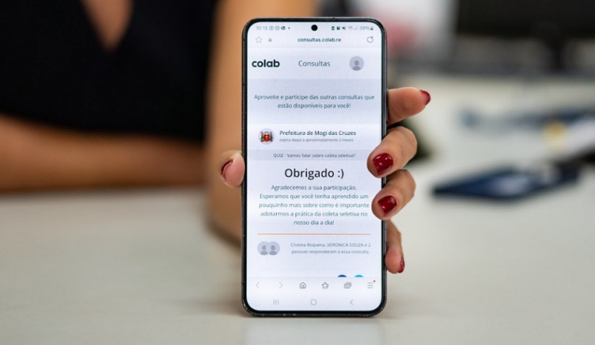Consulta pública está disponível pelo aplicativo Colab e, em breve, também poderá ser acessada pela página do Participa Mogi (Divulgação/PMMC)