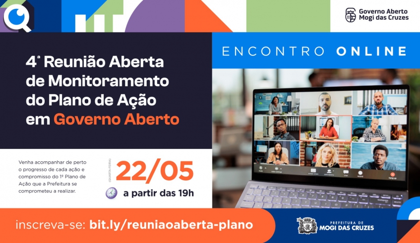 Mogi das Cruzes realiza nesta quarta-feira a 4ª reunião de Monitoramento do Plano de Ação em Governo Aberto