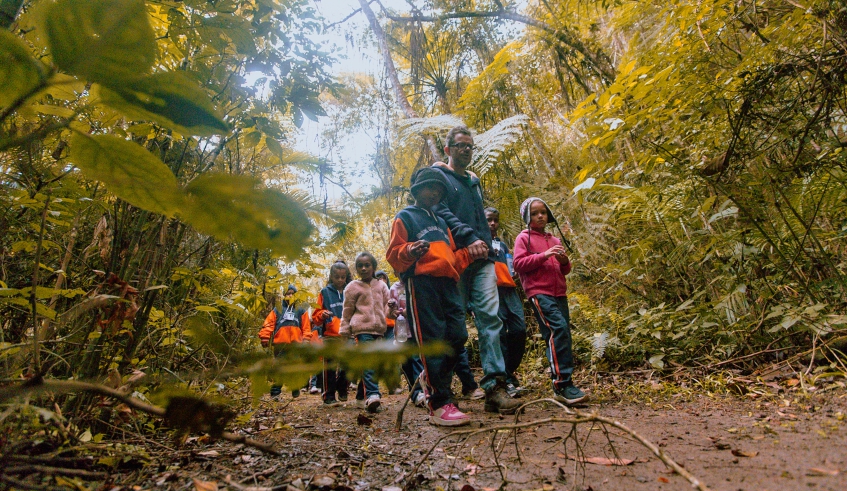 Estudantes tiveram oportunidade de visitar Parque Municipal Chiquinho Veríssimo e conhecer nascentes localizadas na Serra do Itapeti (Warley Kenji/PMMC)
