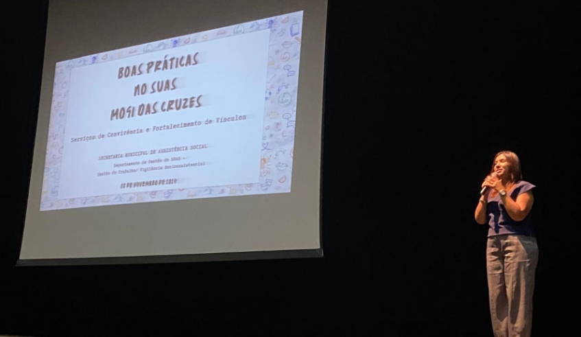 Secretária de Assistência Social, Celeste Gomes, agradeceu a toda a equipe e aos trabalhadores e trabalhadoras dos serviços de convivência e fortalecimento de vínculos