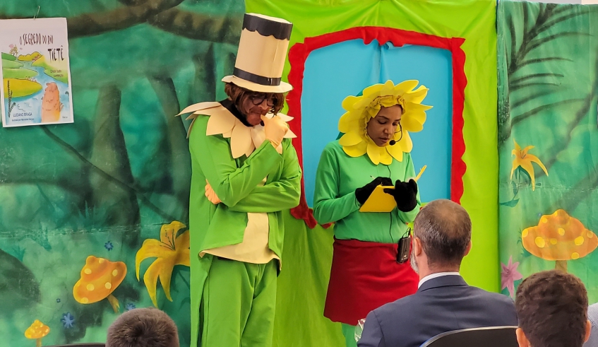 Grupo teatral fez apresentação como alguns dos personagens do Sítio do Picapau Amarelo, abordando a temática do Rio Tietê (Julio Nogueira/Semae)