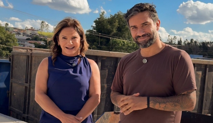 Prefeito Caio Cunha e a secretária do Meio Ambiente e Proteção Animal, Ionara Fernandes, estiveram no ecoponto de Cezar de Souza (Divulgação/PMMC)