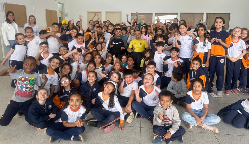 Clínicas de bocha paralímpica leva atletas para as escolas municipais de Mogi das Cruzes, com demonstrações sobre a modalidade e conversa com os alunos (Divulgação/PMMC)
