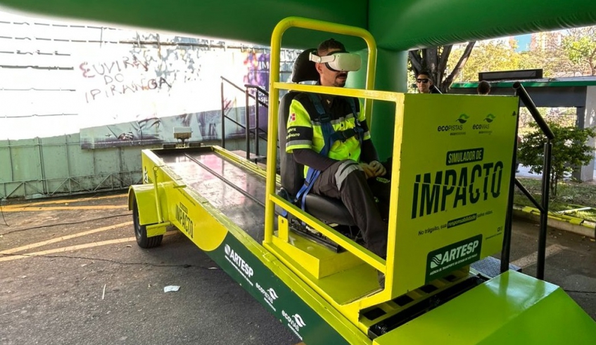 Simulador de Impacto estará no Largo do Rosário em uma parceria entre a Secretaria de Mobilidade e Trânsito e a concessionária Ecovias, no Maio Amarelo (Divulgação)