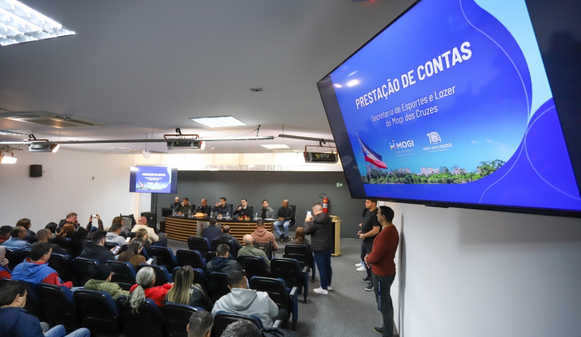 Ações, projetos e investimentos realizados pela Secretaria de Esporte e Lazer foram apresentados durante audiência realizada na Câmara Municipal (Divulgação/PMMC)