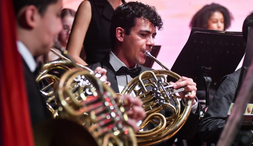 Abertura do Festival de Inverno teve a apresentação da Banda Sinfônica Infanto-Juvenil de Mogi das Cruzes, que encantou o público presente no Theatro Vasques (Divulgação/PMMC)
