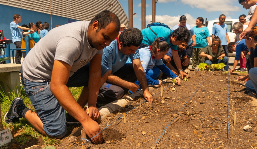 Plantio no Centro Municipal de Paradesporto é uma parceria entre as Secretarias de Esporte e Lazer e de Agricultura e Segurança Alimentar (Divulgação/PMMC)