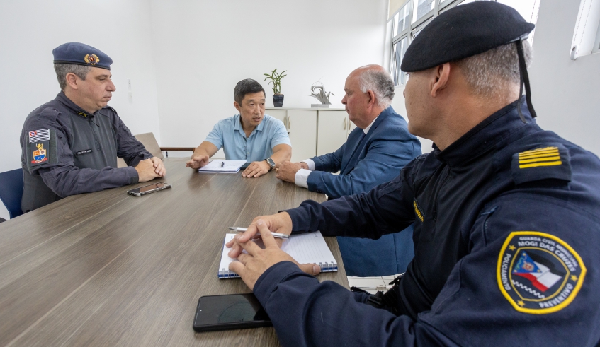 Reunião definiu ações conjuntas entre a Prefeitura, a Guarda Civil Municipal e as Polícias Militar e Civil e faz parte do trabalho de integração das forças de segurança (Divulgação/PMMC)
