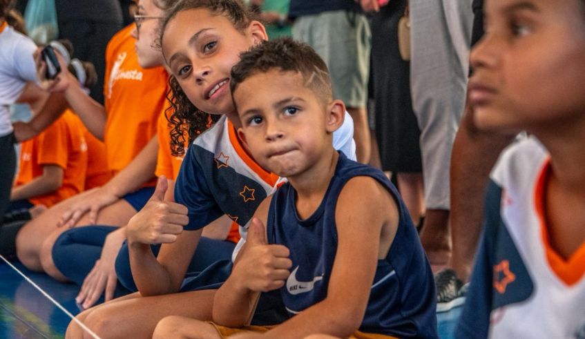 Crianças de Jundiapeba curtiram as atrações da programação de aniversário. (Divulgação/PMMC)