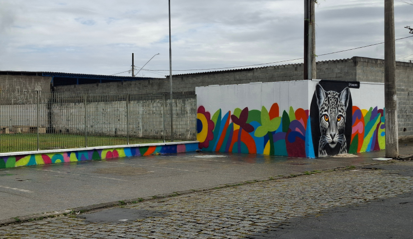 CEMPRE Oswaldo Regino Ornellas recebe o projeto Grafitando Horizontes - Arte Urbana em Muros e Viadutos, promovido pelo Instituto Itaquareia. (Divulgação/PMMC)