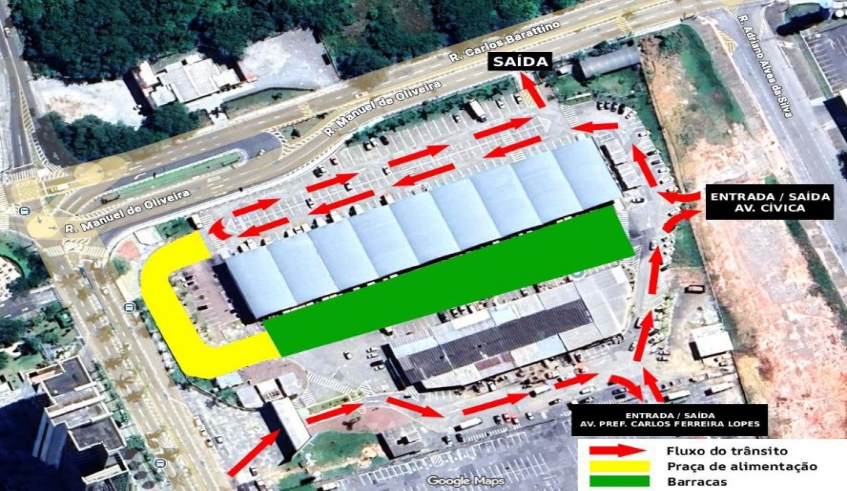 Desde o último domingo (12/04) não há mais saída de veículos pela Avenida Pref. Carlos Ferreira Lopes, tendo como opções a Rua Carlos Barattino e a Avenida Cívica;