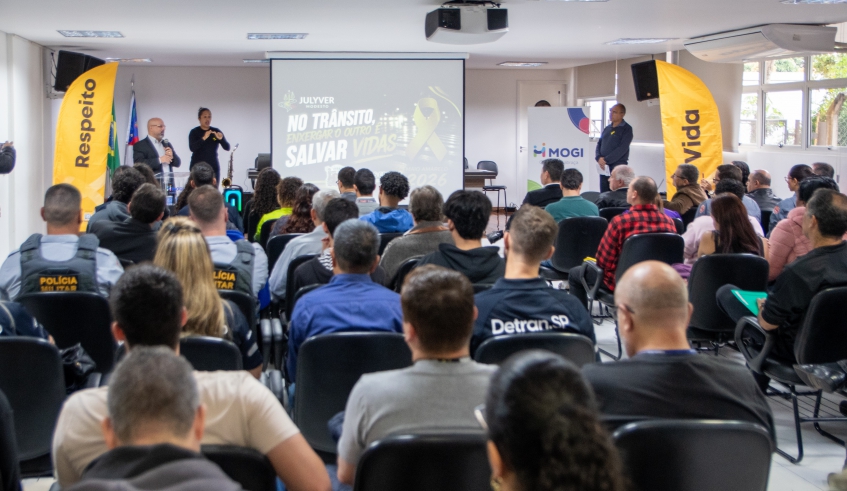 Simpósio de Trânsito e Segurança Viária teve como tema “No trânsito, enxergar o outro é salvar vidas”, lema deste ano do Maio Amarelo em todo o Brasil. (Divulgação/PMMC)