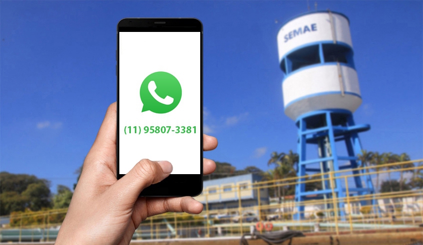 Para solicitar serviços, autarquia orienta consumidores a entrar em contato pelo WhatsApp, no número 11-95807-3381 ou pelo e-mail atendimento@semae.sp.gov.br (Divulgação/Semae)