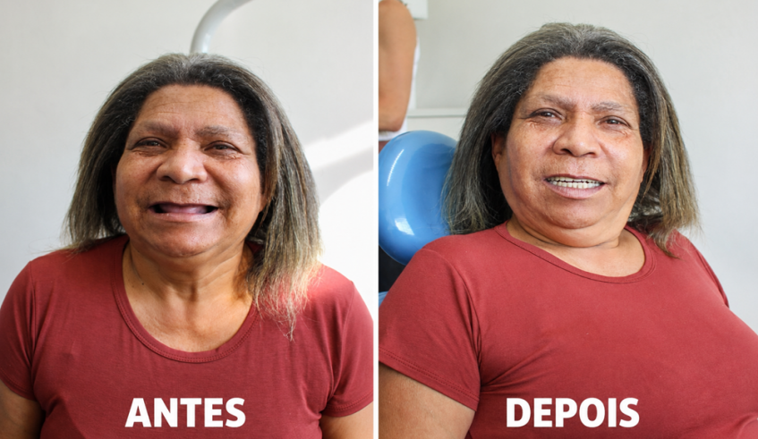 Amanda chegou com um sorriso à UBS Santo Ângelo e saiu com outro (Divulgação/PMMC)