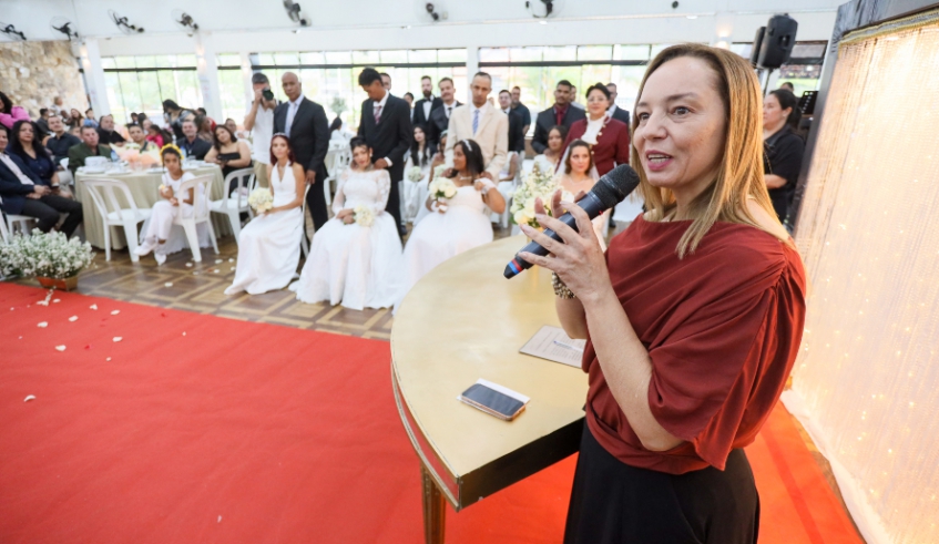 Edição de 2026 do Casamento Comunitário selou a união de 30 casais de Mogi das Cruzes em cerimônia no último sábado, no Clube Náutico Mogiano (Divulgação/ PMMC)