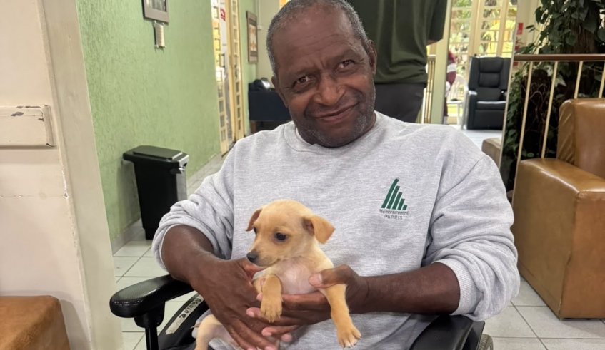 A visita de cães e gatos em asilos tem se mostrado uma prática extremamente benéfica para a saúde física e emocional dos idosos (Divulgação/PMMC)